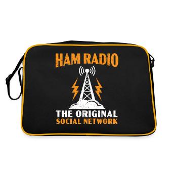 Ham Radio Le réseau social original Ham R - Sac Retro - noir/or - Dos