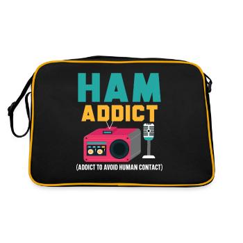 Ham Addict Radio Operator Transmission Ham Radio - Retro Bag - black/gold - Back