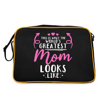 Voici à quoi ressemble la meilleure maman du monde - Fête des mères - Sac Retro - noir/or - Dos