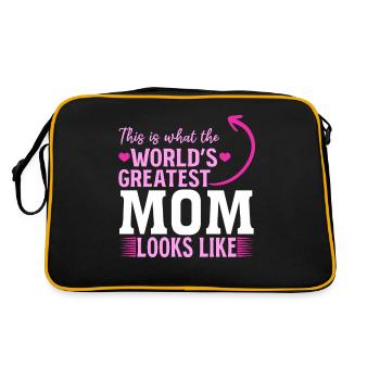 Voici à quoi ressemble la meilleure maman du monde - Fête des mères - Sac Retro - noir/or - Dos