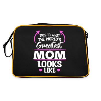 Voici à quoi ressemble la meilleure maman du monde - Fête des mères - Sac Retro - noir/or - Dos