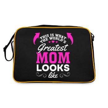Voici à quoi ressemble la meilleure maman du monde - Fête des mères - Sac Retro - noir/or - Dos