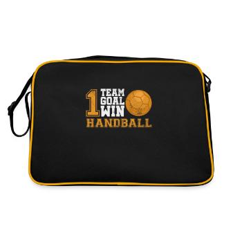 Handball Handballer Handballspieler Sport Geschenk - Retro Tasche - Schwarz/Gold - Hinten