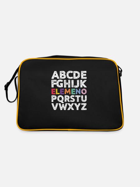 Kindergarten Child School Enrollment School Gift - Retro Bag - black/gold - Back