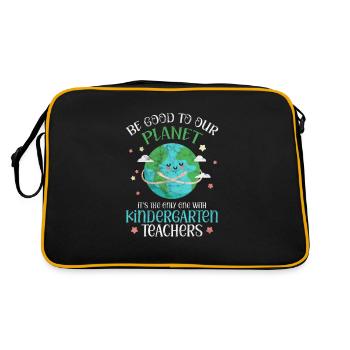 Kindergarten - Retro Tasche - Schwarz/Gold - Hinten