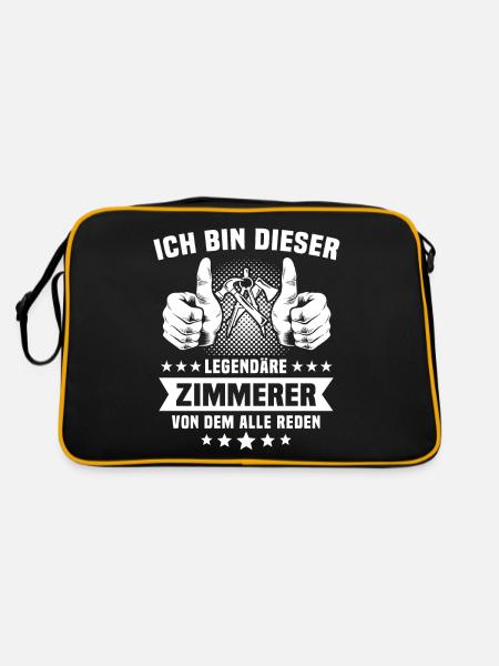 Zimmermann Zimmerer - Retro Tasche - Schwarz/Gold - Hinten