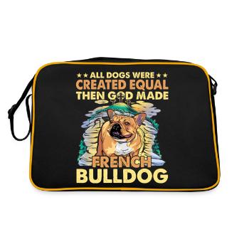 French Bulldog Funny Language - Retro Bag - black/gold - Back