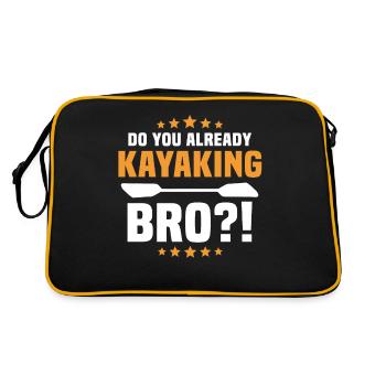 Kayaking Kayaker Kayak - Retro Bag - black/gold - Back