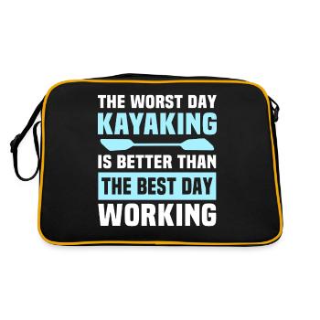Kayaking Kayaker Kayak - Retro Bag - black/gold - Back