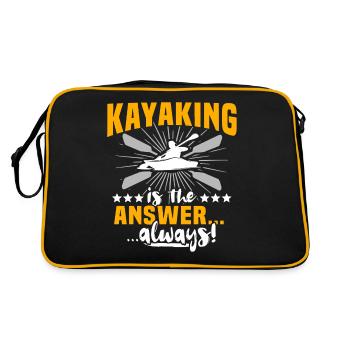 Kayaking Kayaker Kayak - Retro Bag - black/gold - Back