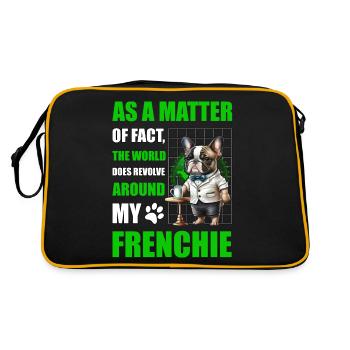 French Bulldog Funny Language - Retro Bag - black/gold - Back