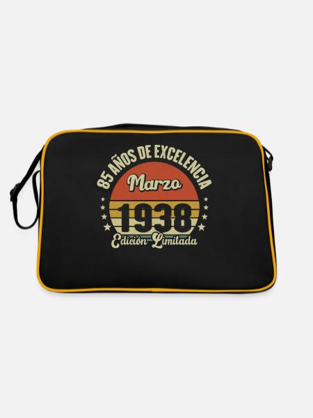 Mars 1938 Anniversaire Idée Cadeau Vintage 1938 - Sac Retro - noir/or - Dos