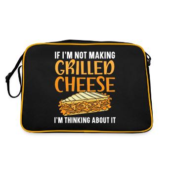 Quand je ne fais pas de fromage grillé, - Sac Retro - noir/or - Dos
