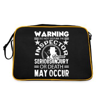 Inspector Warning Do Not Disturb The Inspector - Retro Bag - black/gold - Back