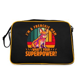 Je suis une maman bouledogue française quel est votre superpouvoir? - Sac Retro - noir/or - Dos