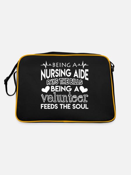 Nursing Aide Nursing Aide Pays The Bills - Retro Bag - black/gold - Back