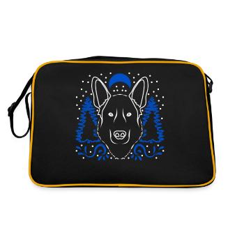 White Shepherd Nature Shepherd Dogs - Retro Bag - black/gold - Back