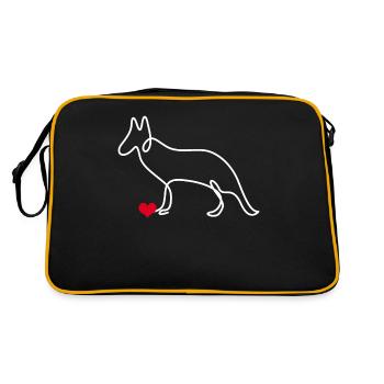 White Shepherd Dog Shepherd Dogs - Retro Bag - black/gold - Back