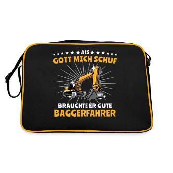 Baggerführer Bagger Baggerfahrer - Retro Tasche - Schwarz/Gold - Hinten