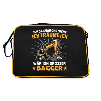 Baggerführer Bagger Baggerfahrer - Retro Tasche - Schwarz/Gold - Hinten