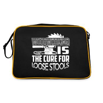 Woodworking Is The Cure For Loose Stools - Retro Bag - black/gold - Back