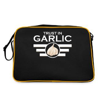 Trust in Garlic - Retro Tasche - Schwarz/Gold - Hinten