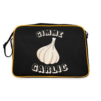 Garlic saying garlic clove - Retro Bag - black/gold - Back