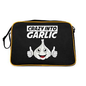 Crazy into Garlic - Retro Tasche - Schwarz/Gold - Hinten