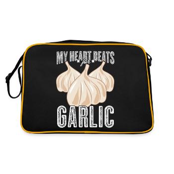 Cooking Garlic Clove Garlic - Retro Bag - black/gold - Back