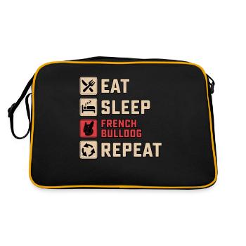 Eat Sleep French Bulldog - Retro Bag - black/gold - Back