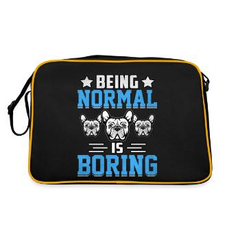 Being normal is boring Französische Bulldogge - Retro Tasche - Schwarz/Gold - Hinten
