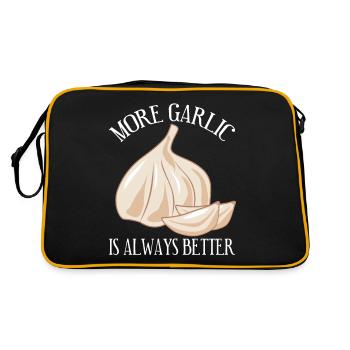 More Garlic - Retro Tasche - Schwarz/Gold - Hinten