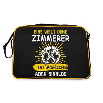 Zimmermann Zimmern Zimmerer - Retro Tasche - Schwarz/Gold - Hinten
