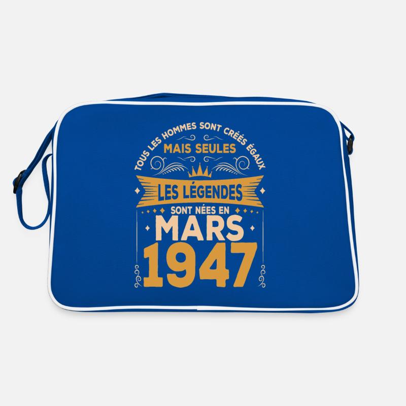 76e anniversaire Mars Né 1947 Millésime Sac Retro