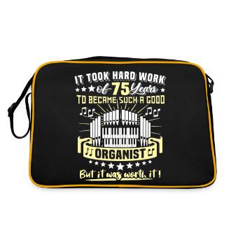 Organist 75th birthday 75 years Organist - Retro Bag - black/gold - Back