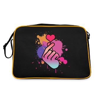 Kpop Finger Korean Pop Music Retro K-Pop - Retro Bag - black/gold - Back