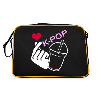 Kpop Bubble Tea Korean Pop Music K-Pop - Retro Bag - black/gold - Back