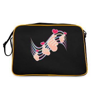 Kpop Heart K-Pop Korean Popmusic - Retro Bag - black/gold - Back