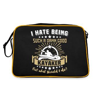Kayaker Kayak Kayaking - Retro Bag - black/gold - Back