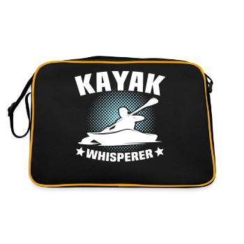 Kayak Flüsterer Kayaking - Retro Tasche - Schwarz/Gold - Hinten