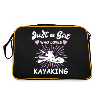 Kayak Mädchen Kayaking - Retro Tasche - Schwarz/Gold - Hinten