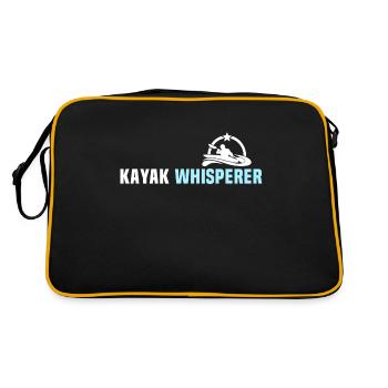 Kayaker Kayak Kayaking - Retro Tasche - Schwarz/Gold - Hinten