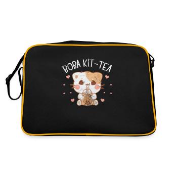 Bubble Tea Boba Tea Kawaii Cadeau - Sac Retro - noir/or - Dos