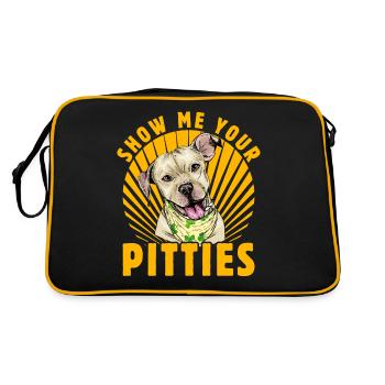 Show me your Pitties - Retro Tasche - Schwarz/Gold - Hinten