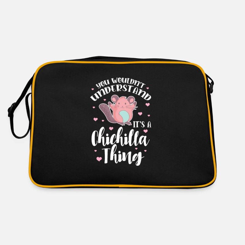 Chinchilla - Retro Tasche - Schwarz/Gold