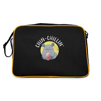 Chinchilla Rodent Pet Rodent Gift - Retro Bag - black/gold - Back