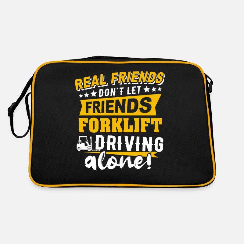 Stapler Gabelstapler - Retro Tasche - Schwarz/Gold