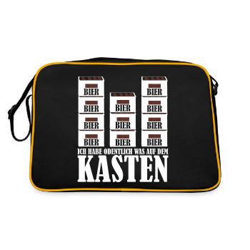 Bier trinken Bierkiste Vatertag - Retro Tasche - Schwarz/Gold - Hinten