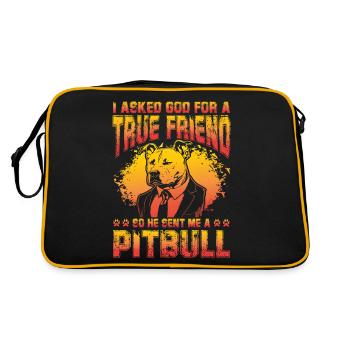I asked God for a true friend so he sent a Pitbull - Retro Bag - black/gold - Back
