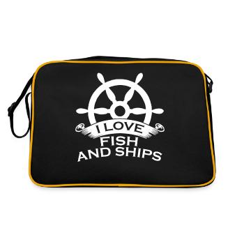 Capitaine à voile Poissons et marins marins - Sac Retro - noir/or - Dos